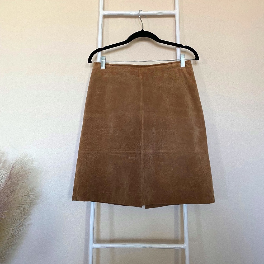 Real Suede A-Line Skirt Size 8 St. John's Bay